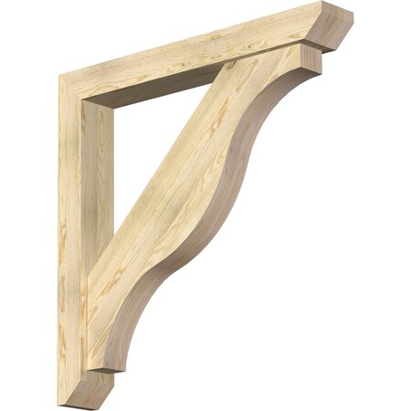 Ekena Millwork Funston Slat Rough Sawn Bracket w/ Offset Brace, Douglas Fir, 6"W x 42"D x 42"H BKT0604X42X42FST06RDF